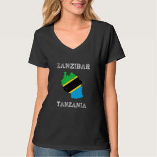 Camiseta Zanzíbar Tanzania Diseño de mapa de bandera vintag