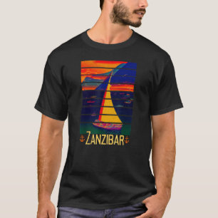 Camiseta Zanzíbar vintage Tanzania África Atardecer Navegan