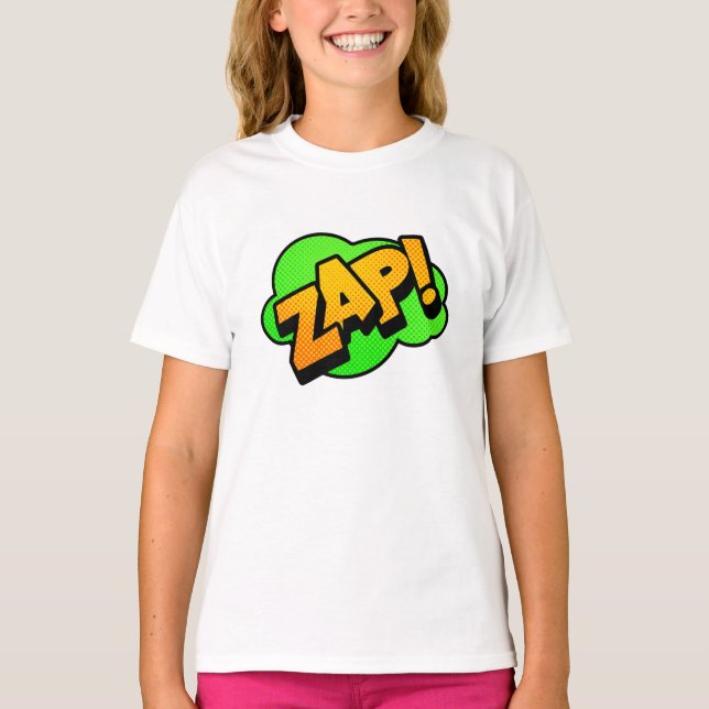 Camiseta Zap de fuentes cómicas (Anverso)