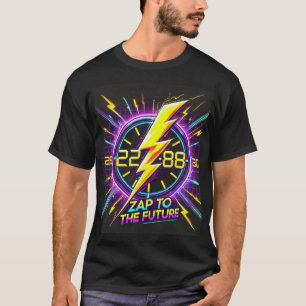 Camiseta Zap to the Future Retro Sci-Fi T-Shirt - Luz Neon
