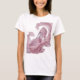 Camiseta Zapatilla de cristal plateada con diseño moderno y