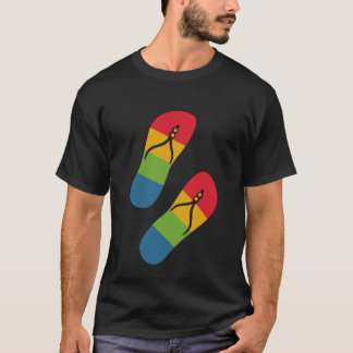 Camiseta Zapatillas de arcoiris Moderno Arte Negro Simple M