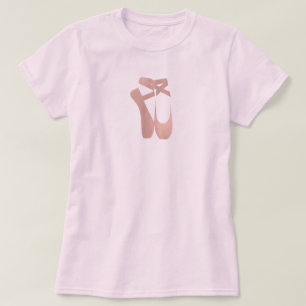 Camiseta Zapatillas de ballet rosadas bailarina rosa dorado