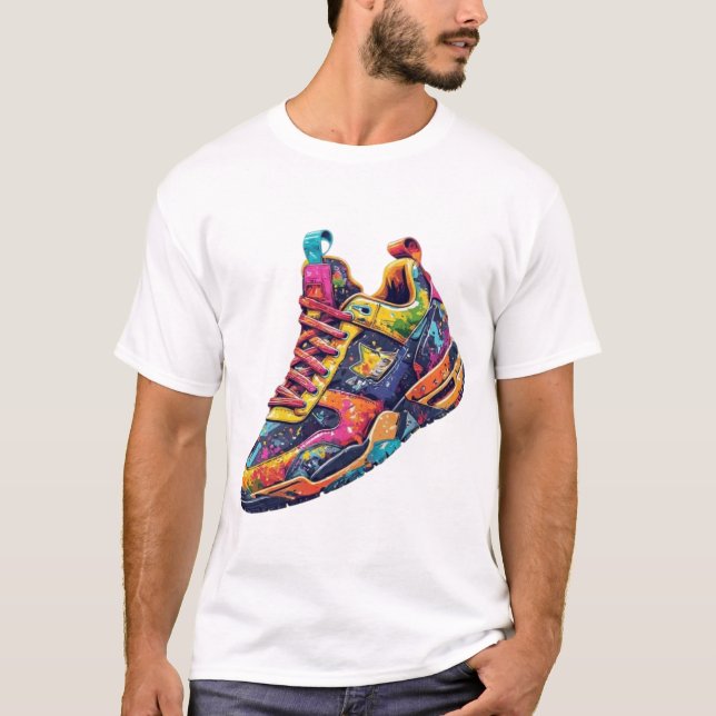 Camiseta Zapatillas informales estéticas con salpicaduras d (Anverso)