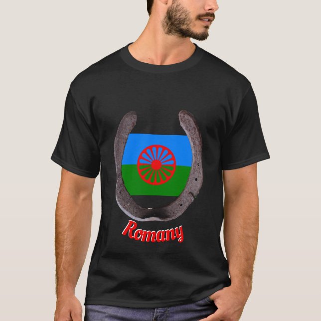 Camiseta zapato de caballo gitano romaní (Anverso)
