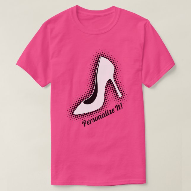 Camiseta Zapato de tacón alto retro (Diseño del anverso)