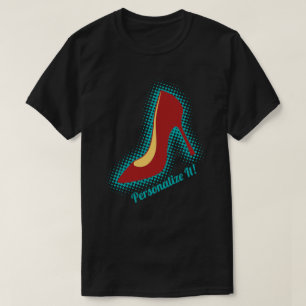 Camiseta Zapato de tacón rojo alto retro