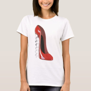 Camiseta Zapato rojo del estilete del talón del sacacorcho