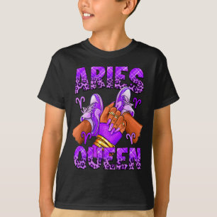 Camiseta Zapatos Aries chica zodíaco cumpleaños afro reina