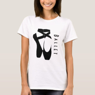 Camiseta Zapatos de ballet negro en punta