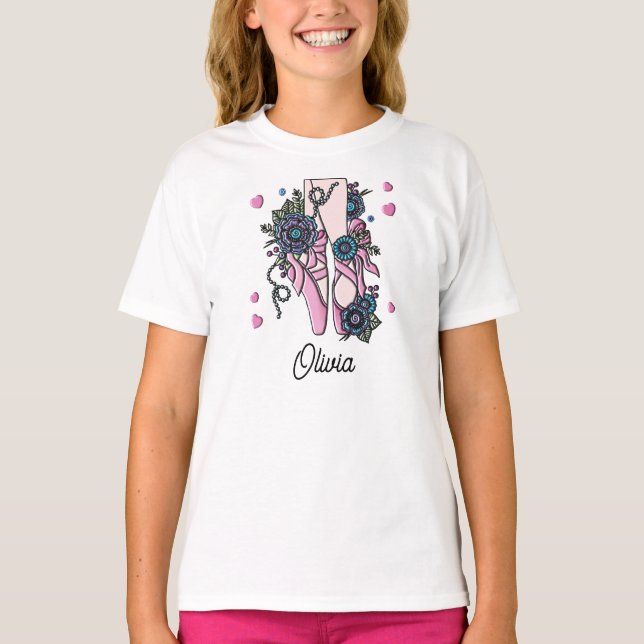Camiseta Zapatos de ballet personalizados (Anverso)