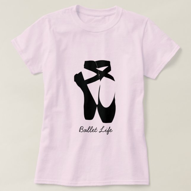 Camiseta Zapatos de punta de ballet negro (Diseño del anverso)