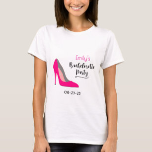 Camiseta Zapatos de tacón alto de stiletto rosa caliente pa