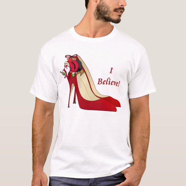 Camiseta Zapatos de tacón rojo alto / Santa Elf / Creo! (Anverso)