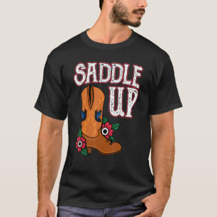 Camiseta Zapatos de vaquera Ensillar a caballo Montar a cab