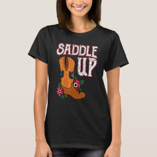 Camiseta Zapatos de vaquera Ensillar Vaquera de montar a ca