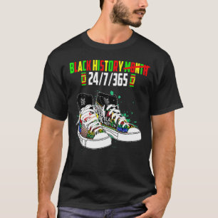 Camiseta Zapatos del mes de la historia negra 24 7 365 Amér
