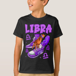 Camiseta Zapatos negros de cumpleaños de mujer Libra Zodiac