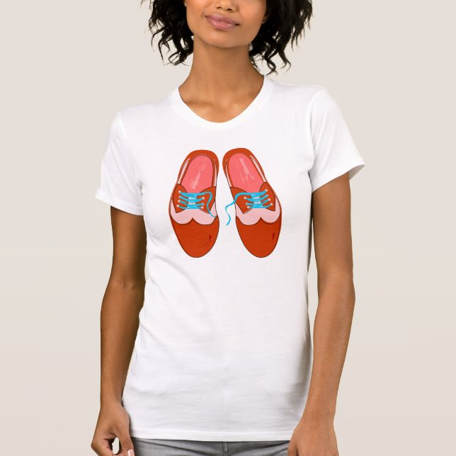Camiseta Zapatos rojos retros (Anverso)