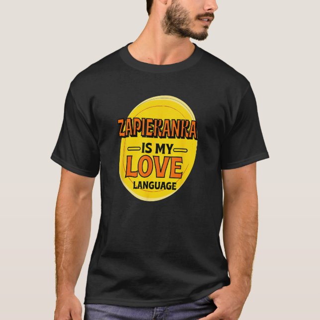 Camiseta Zapiekanka es mi lengua de amor Pizza Foodie polac (Anverso)