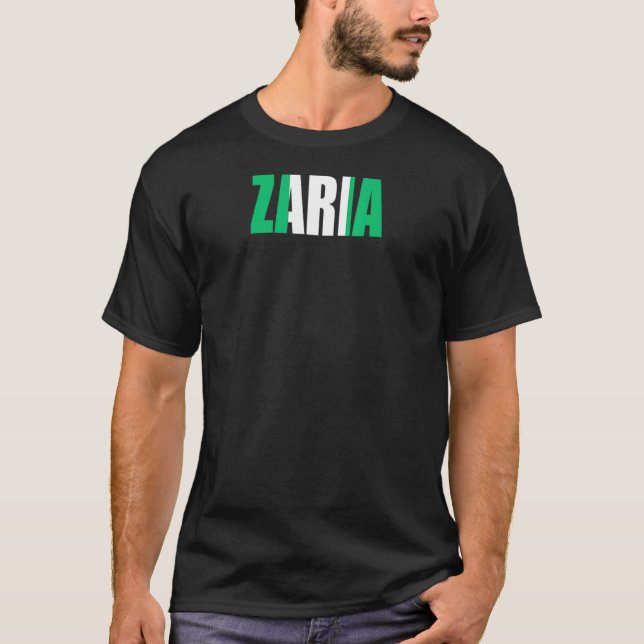 Camiseta Zaria Para Hombres Mujeres Jóvenes Nigerianas (Anverso)