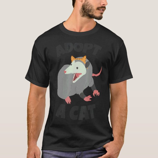 Camiseta Zarigüeya Adopta un Gato (Anverso)