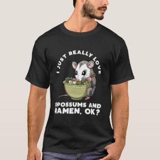 Camiseta Zarigüeya comiendo fideos ra comida japonesa possu
