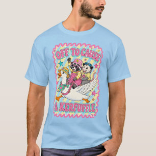 Camiseta Zarigüeya Mapache Ganso Tonto, Sarcástico Dibujado