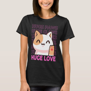 Camiseta Zarpas Enormes Ojos Enormes Enorme Amor Gato Bonit
