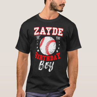Camiseta Zayde Del Tema Del Béisbol Birthday Boy Bday Cele