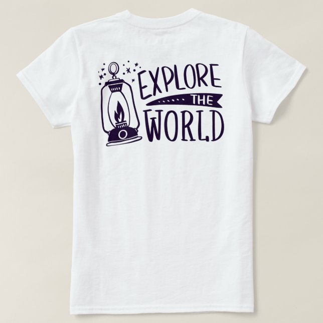 Camiseta zazle T Shirt woman exploran el mundo (Reverso del diseño)