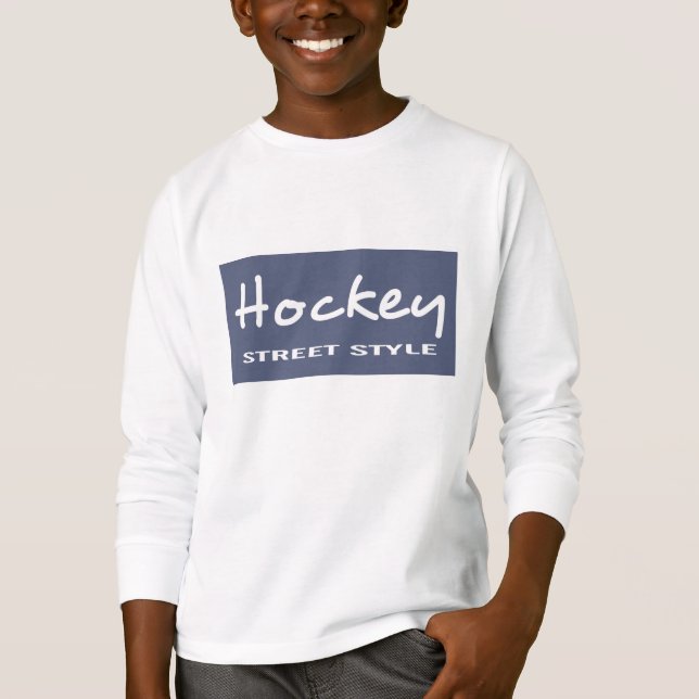 Camiseta Zazzle Unisex Niños Hockey LS Tee (Anverso)
