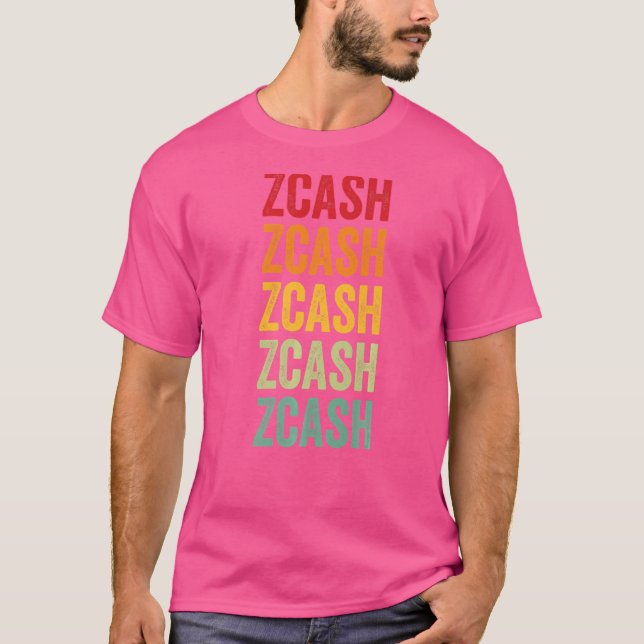 Camiseta Zcash Crypto Rainbow Text (Anverso)