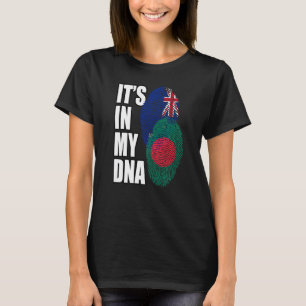Camiseta Zealander And Bangladeshi Mix DNA Flag Heritage