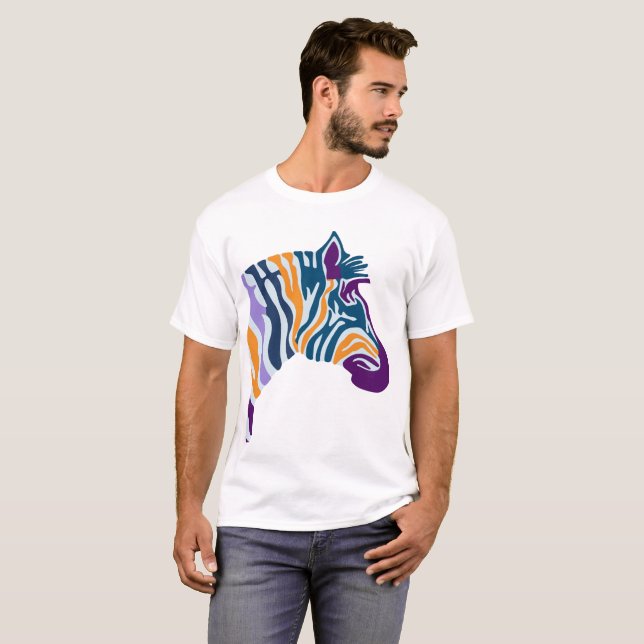 Camiseta Zebra Colorful Pop Art (Anverso completo)