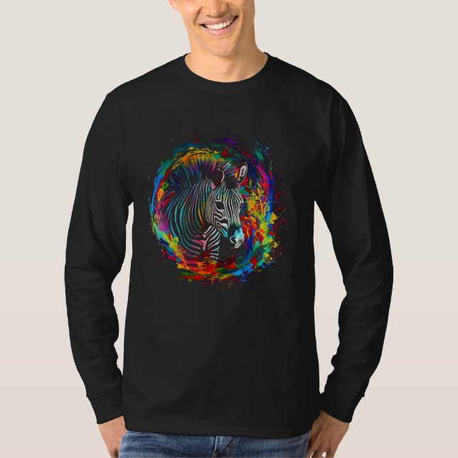 Camiseta Zebra  colourful animal  zoo animal zebra (Anverso)