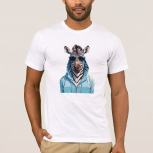 Camiseta Zebra Con Hoodie Funny Carácter Animal De Guay