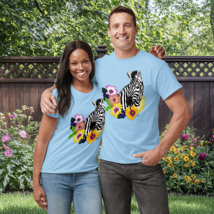 Camiseta Zebra Daisies Blue