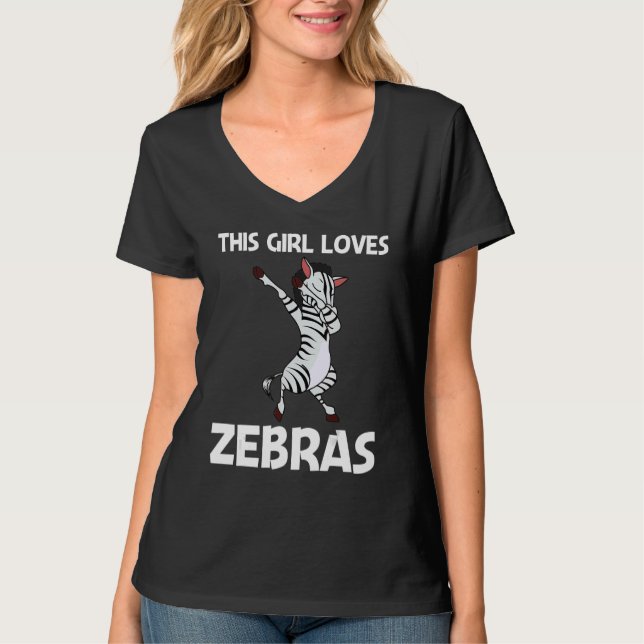 Camiseta Zebra For Girls Kids African Zoo Animal  1 (Anverso)
