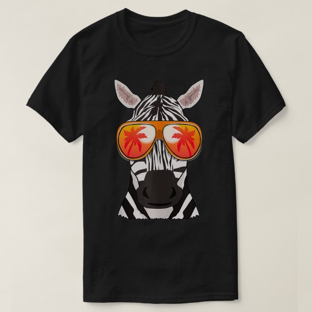 Camiseta Zebra Gafas de sol playa Piscina de verano Fiesta  (Diseño del anverso)