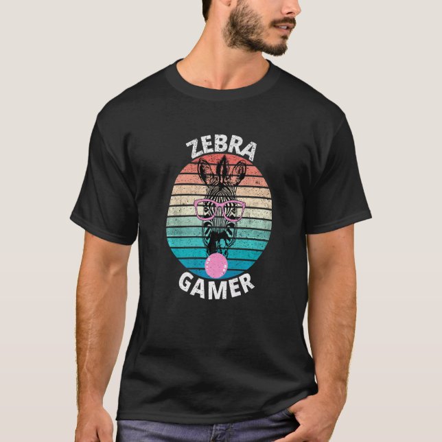 Camiseta Zebra Gamer Graphic For Gamer Kids Men & Women (Anverso)