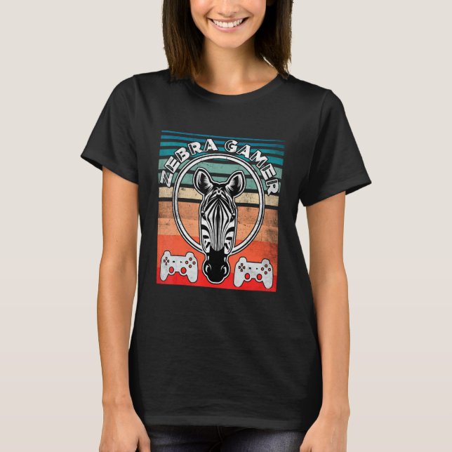Camiseta Zebra Gamer no te puede oír, estoy jugando Zebra G (Anverso)