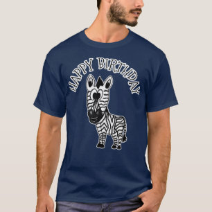 Camiseta Zebra Happy Birday Wildlife Safari Animal Lover