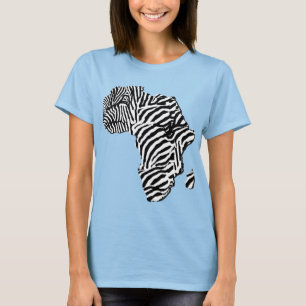 Camiseta Zebra imprime mapa africano de Safari África