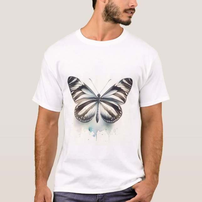 Camiseta Zebra Longwing Butterfly AREF281 - Watercolor (Anverso)