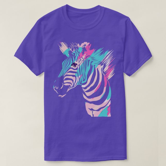 Camiseta Zebra Lover Colorful African Wild Animal Safari Wi (Diseño del anverso)