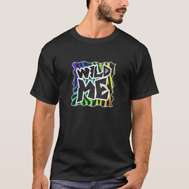 Camiseta Zebra negra y arcoiris me salvajes (Anverso)