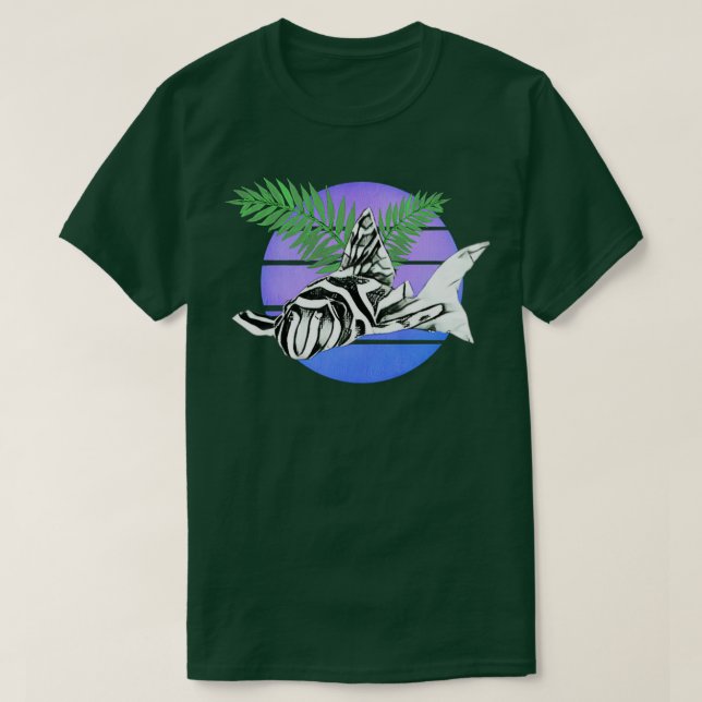 Camiseta Zebra Pleco Plecostomus Vintage Sun Retro Aquarium (Diseño del anverso)