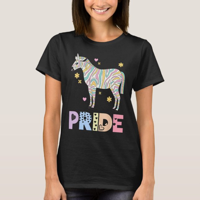 Camiseta Zebra Pride Rainbow Animal LGBTQIA Men Women Girls (Anverso)