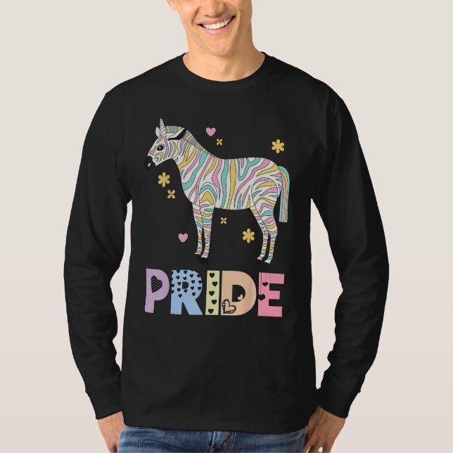 Camiseta Zebra Pride Rainbow Animal LGBTQIA Men Women Girls (Anverso)